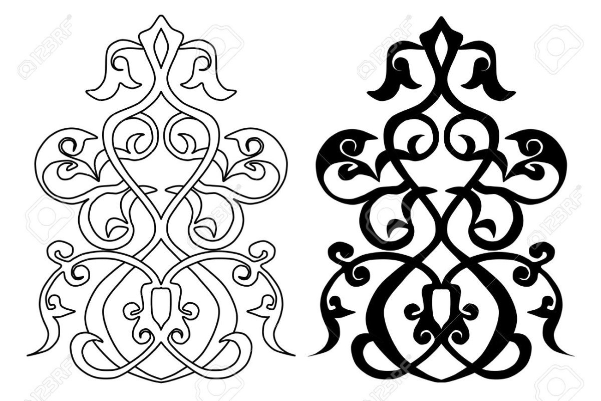 Закруглённый узор трафарет