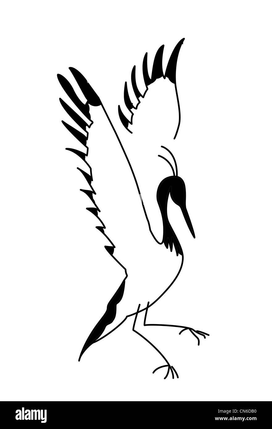 Журавли силуэт белый