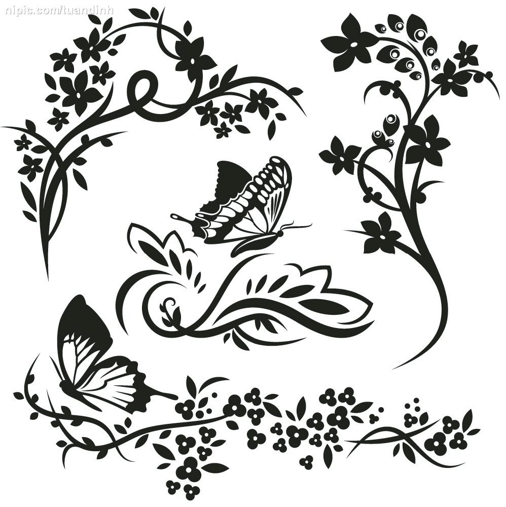 Растительные узоры с бабочки