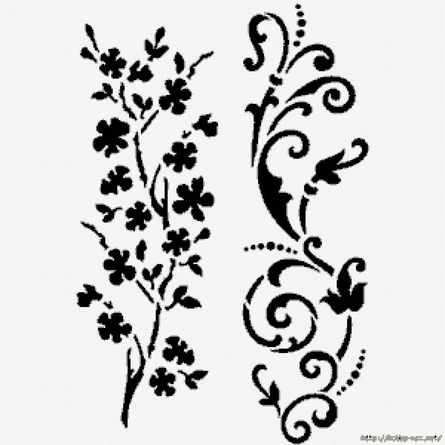 Растительные трафареты для декора