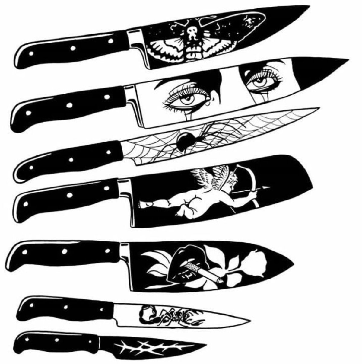 Рисунок на ноже эскизы