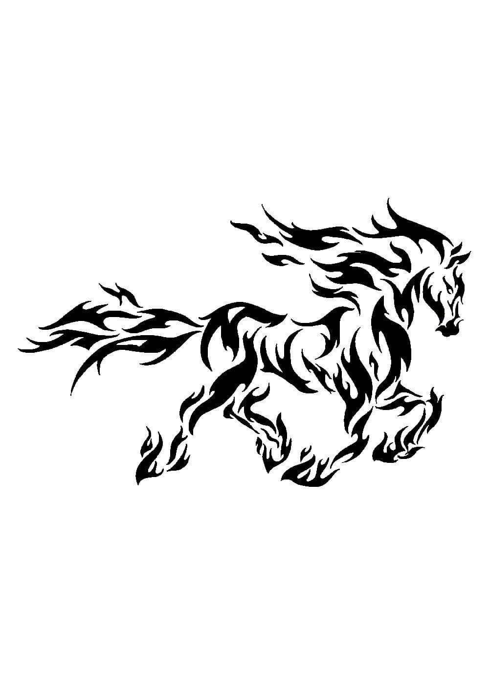 Трафарет огненной лошади