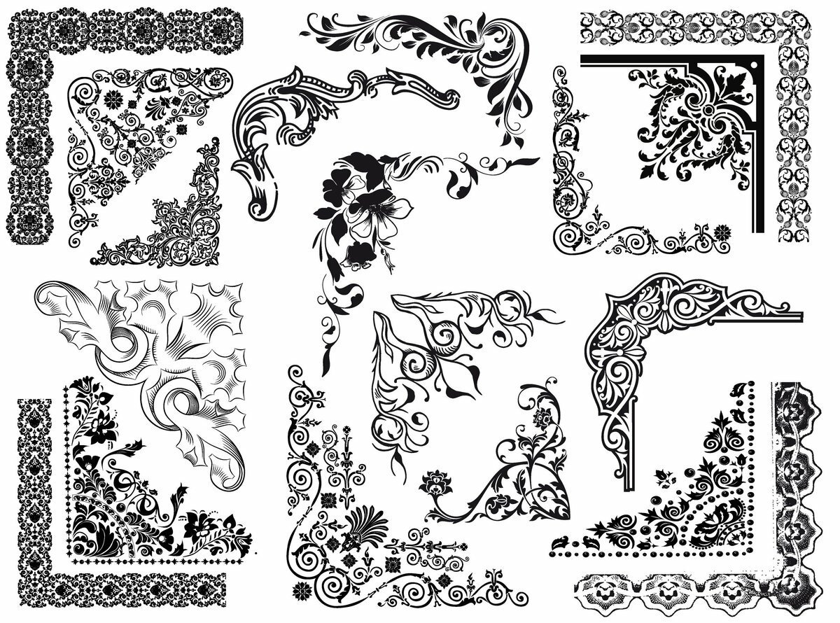 Растительный орнамент угловой