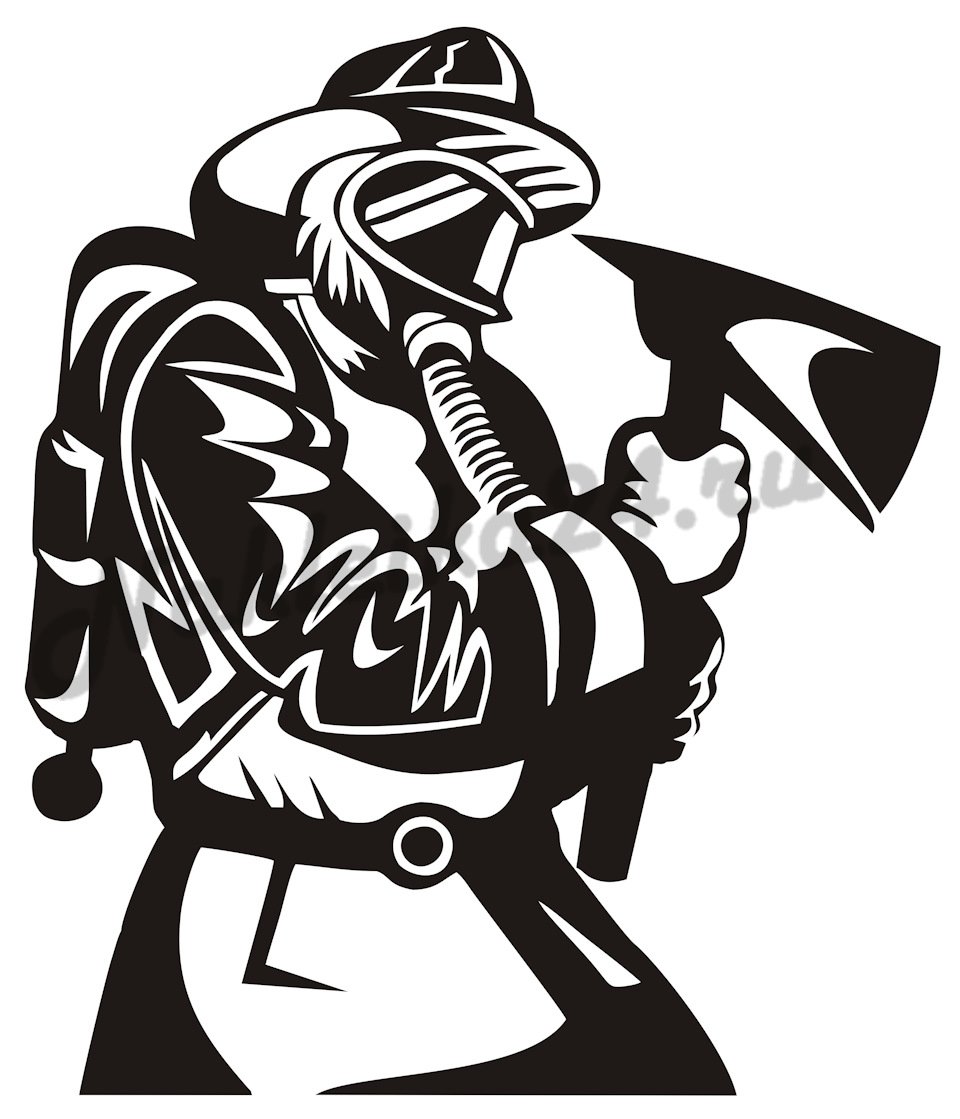 Силуэт пожарного