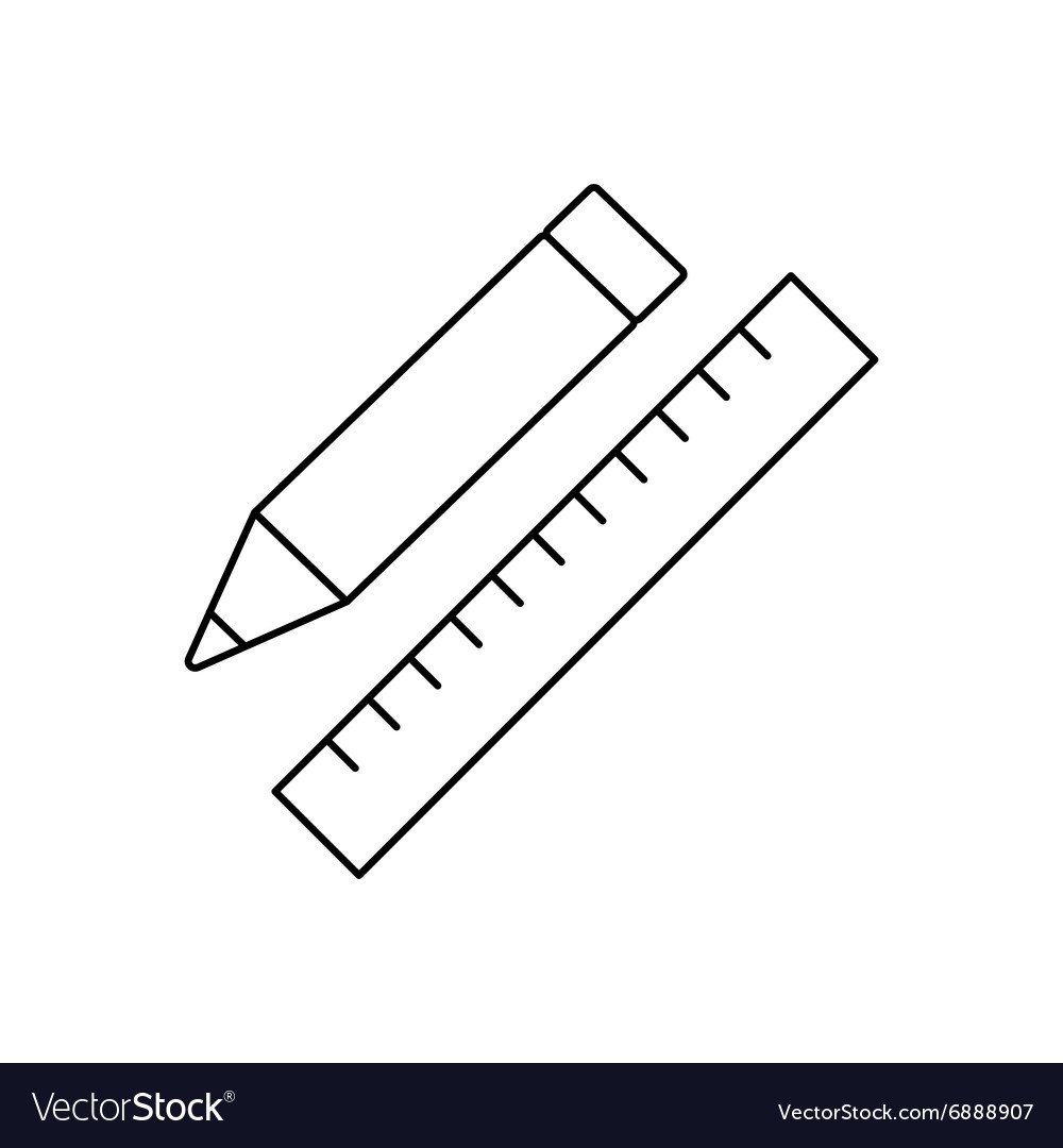 Линейка и карандаш раскраска