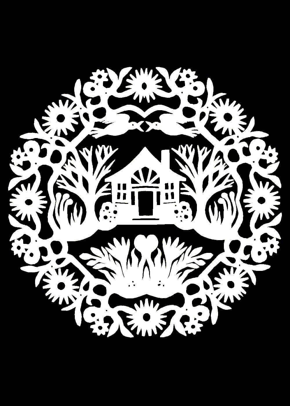 Ажурное вырезание домиков