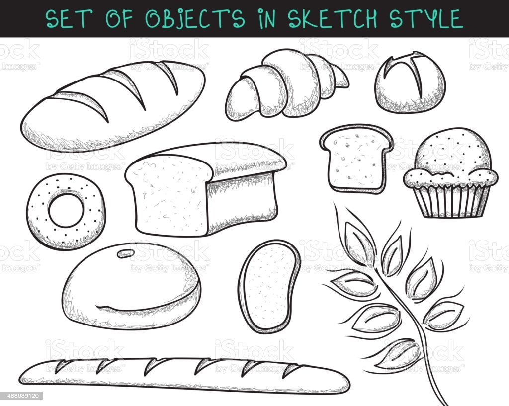 Раскраска хлебобулочные изделия для детей