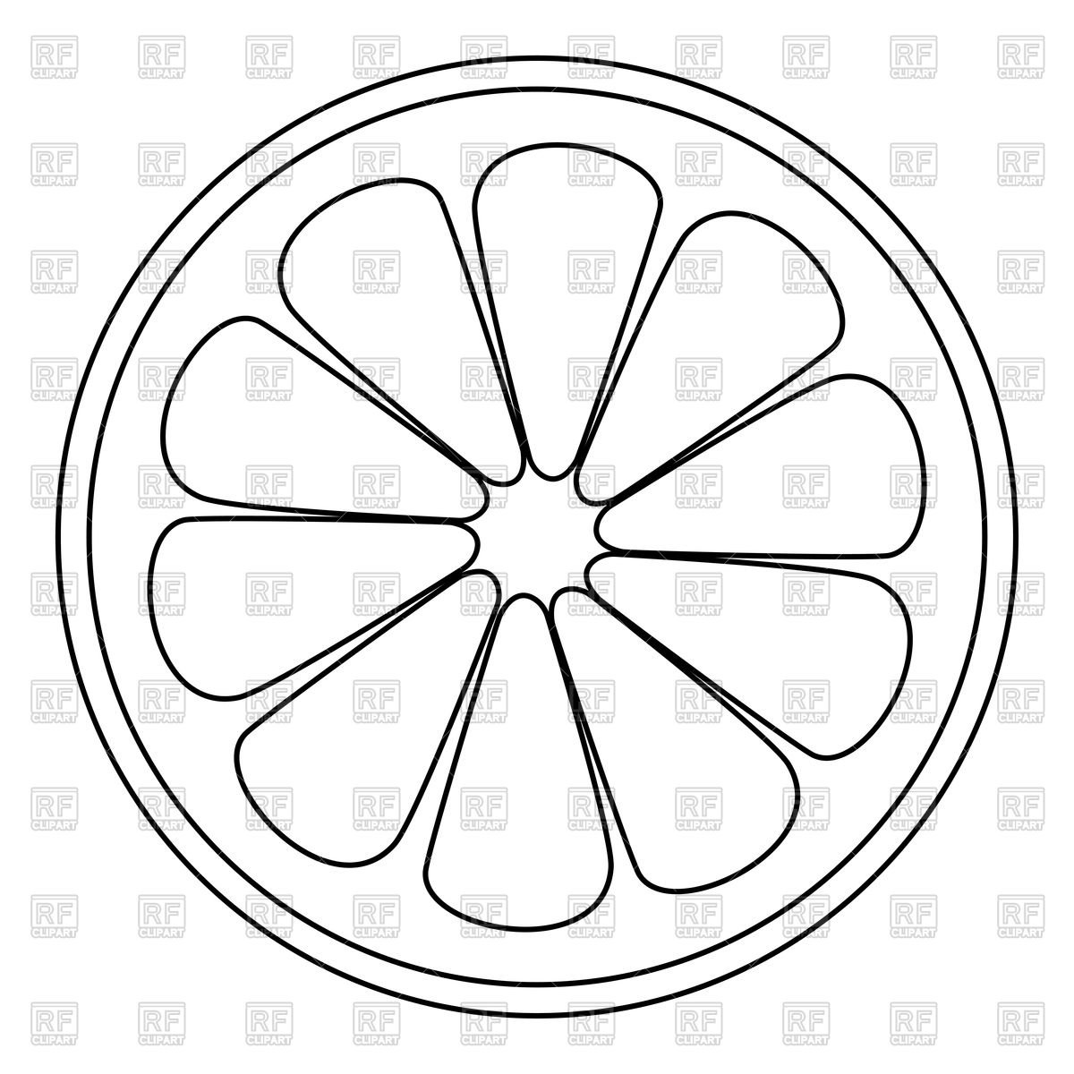 Долька апельсина раскраска