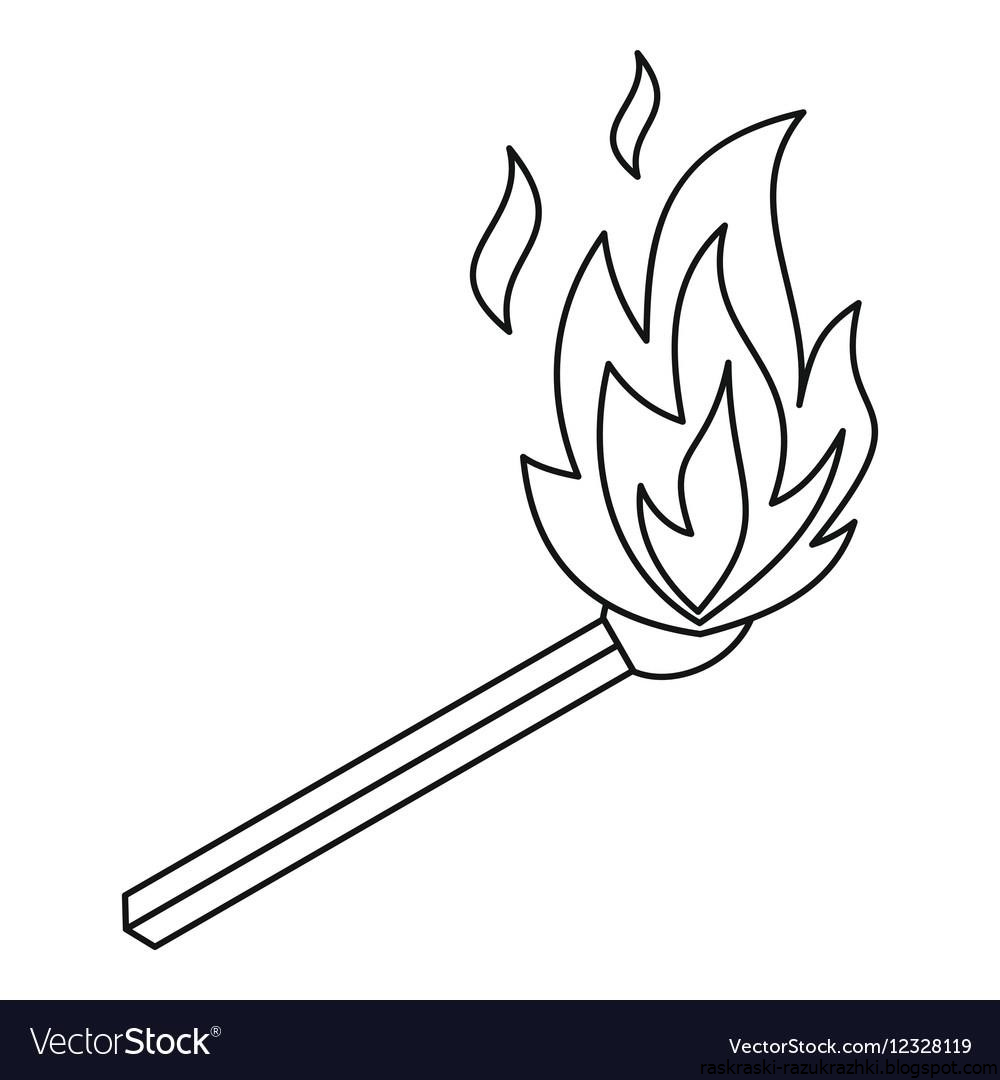 Спичка раскраска для детей