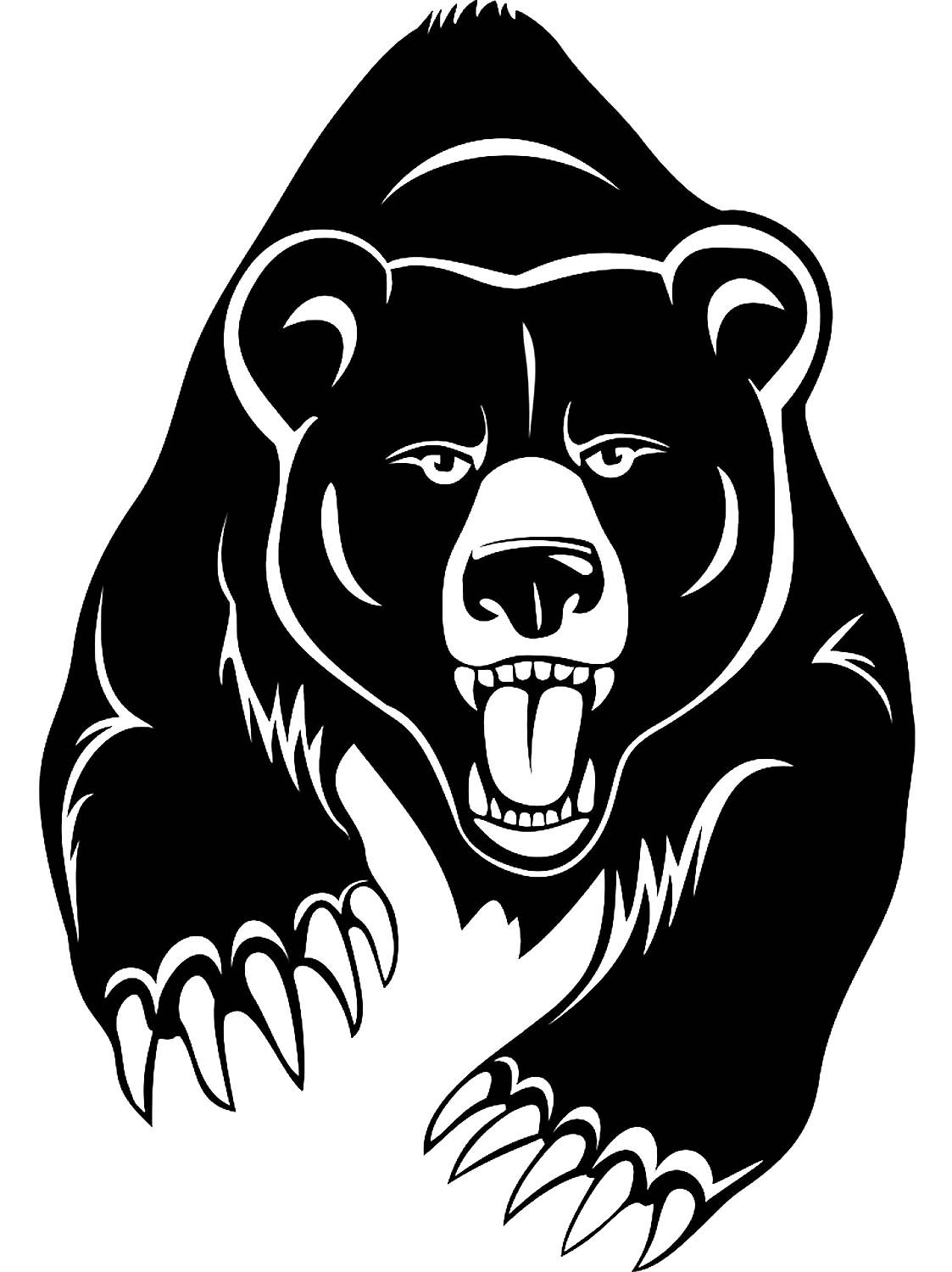 Силуэт головы медведя