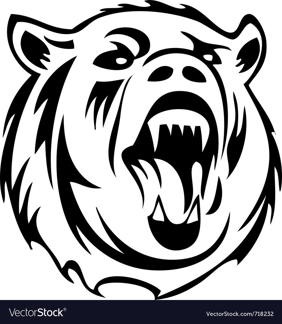 Злой медведь трафарет