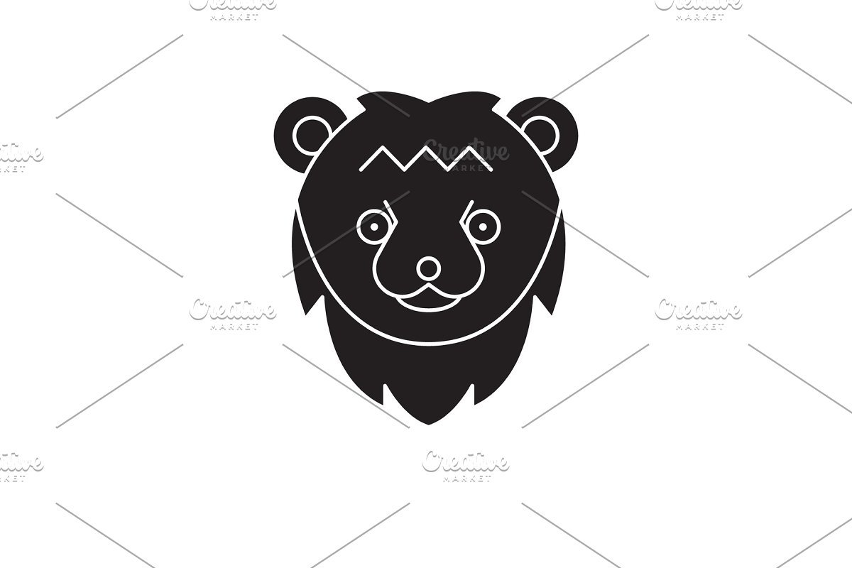 Медведь векторный линиями