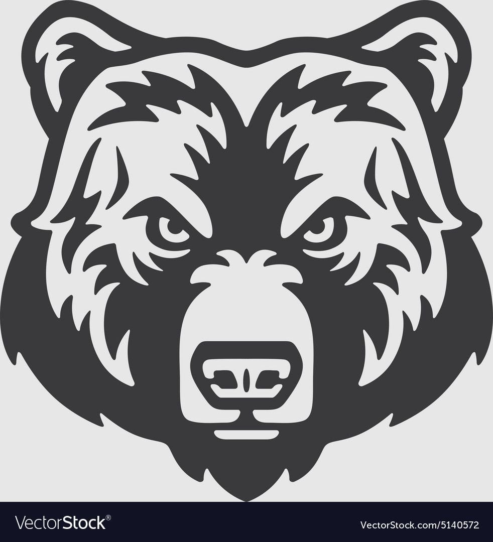 Силуэт головы медведя