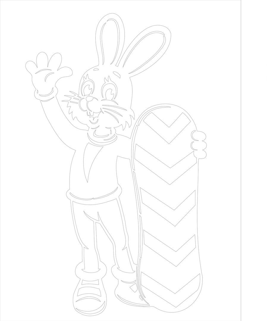 Вытынанка заяц из ну погоди на новый год