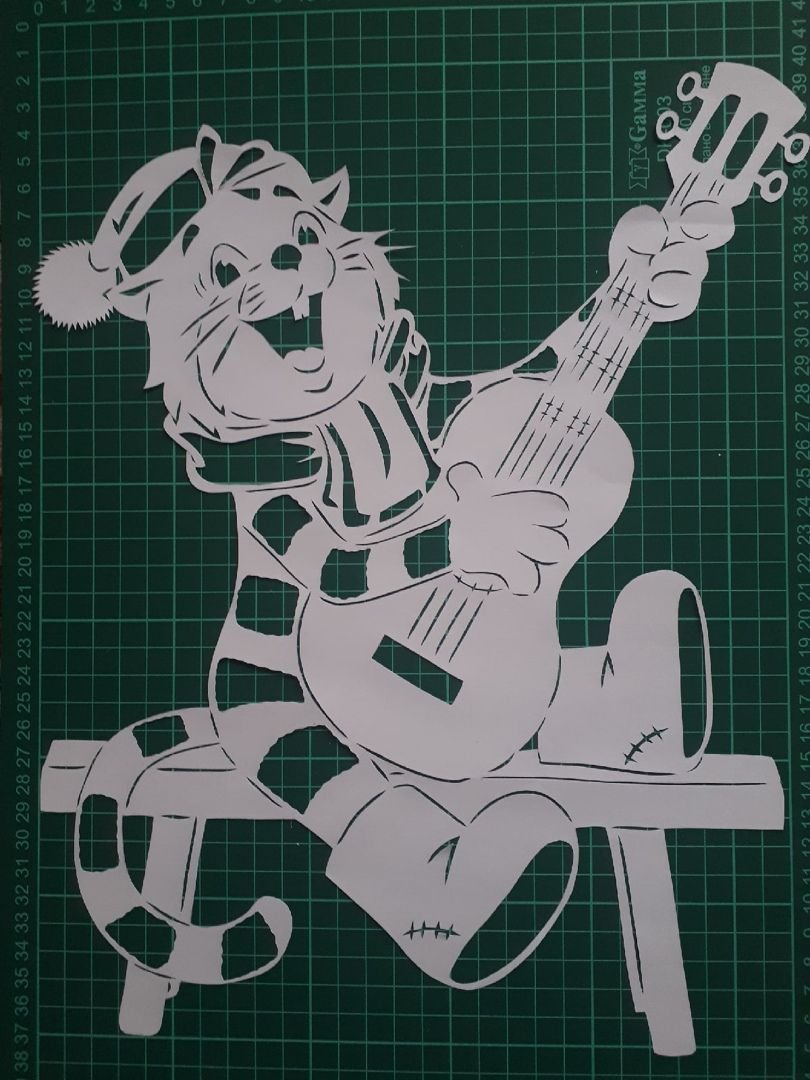 Кот Матроскин трафарет на окно