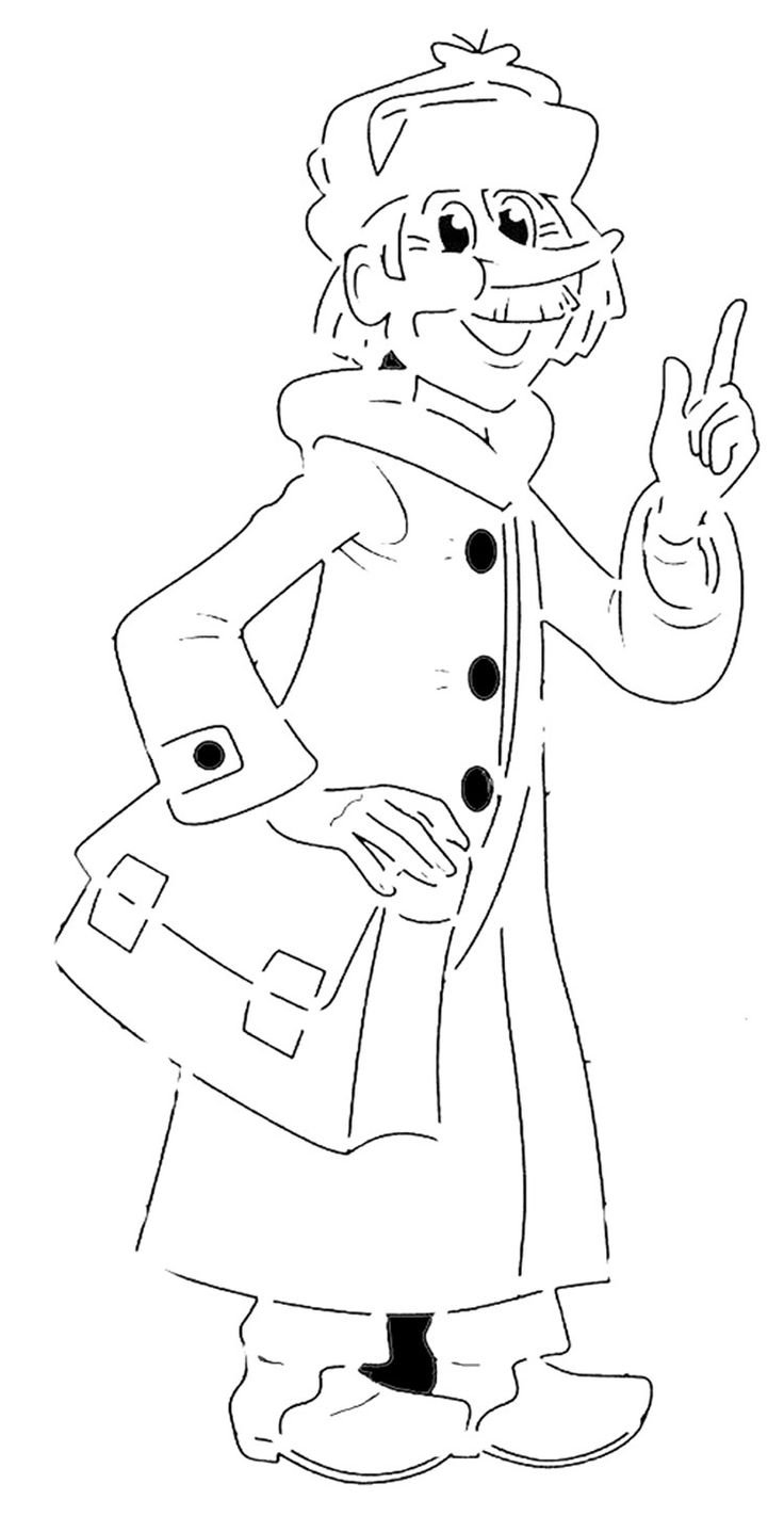 Раскраска почтальон Печкин для детей