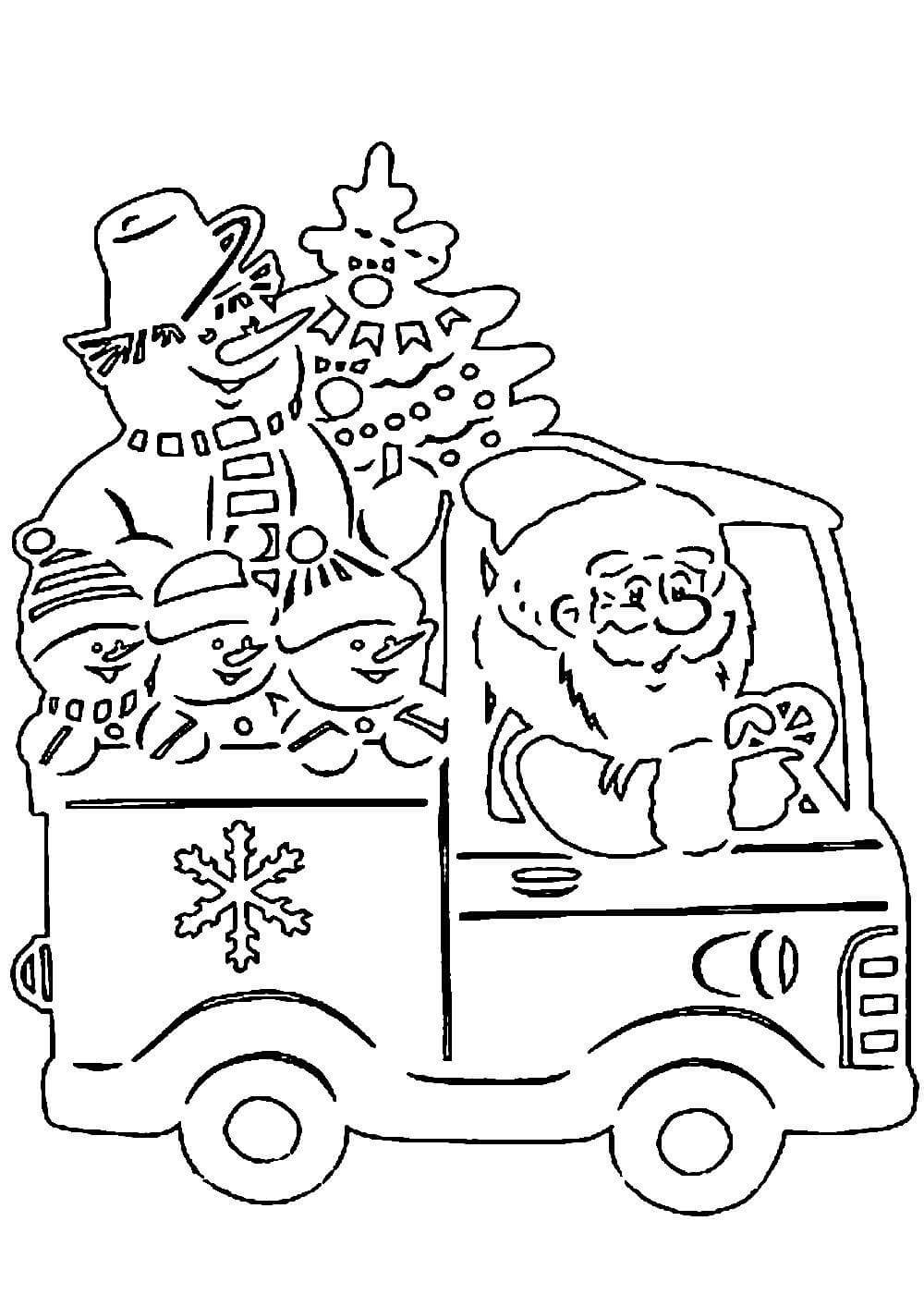 Вытынанки на новый год машинки