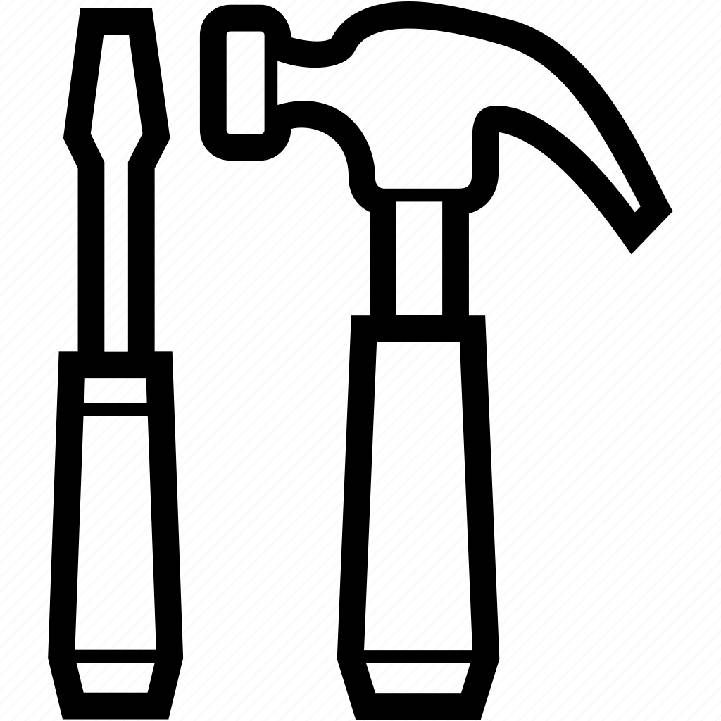 Трафарет молоток отвертка