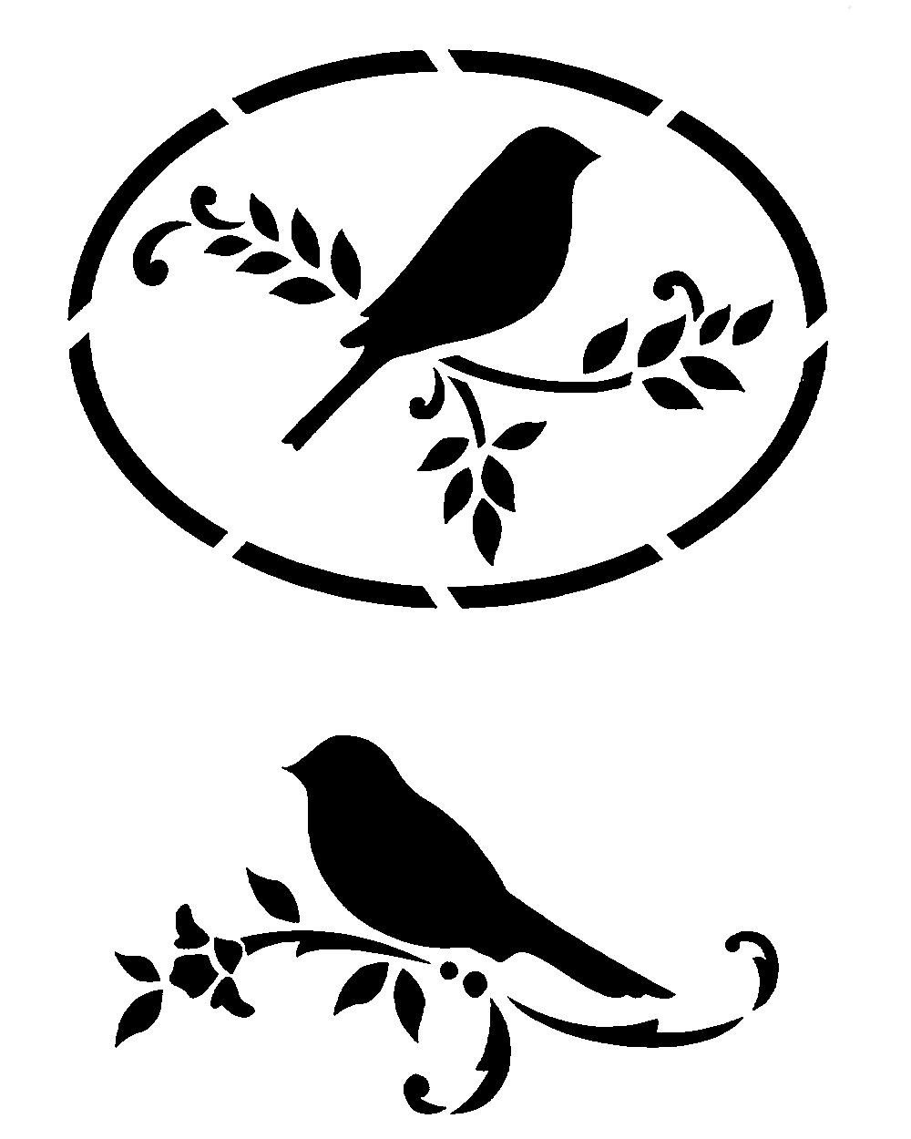 Трафареты птичек для декора