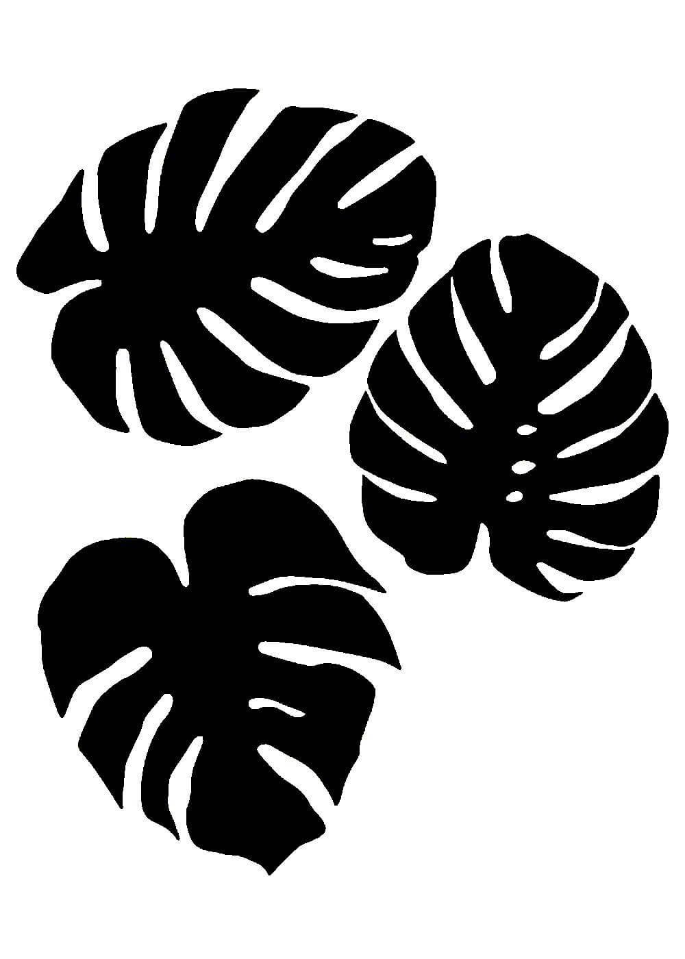 Тропические листья силуэт