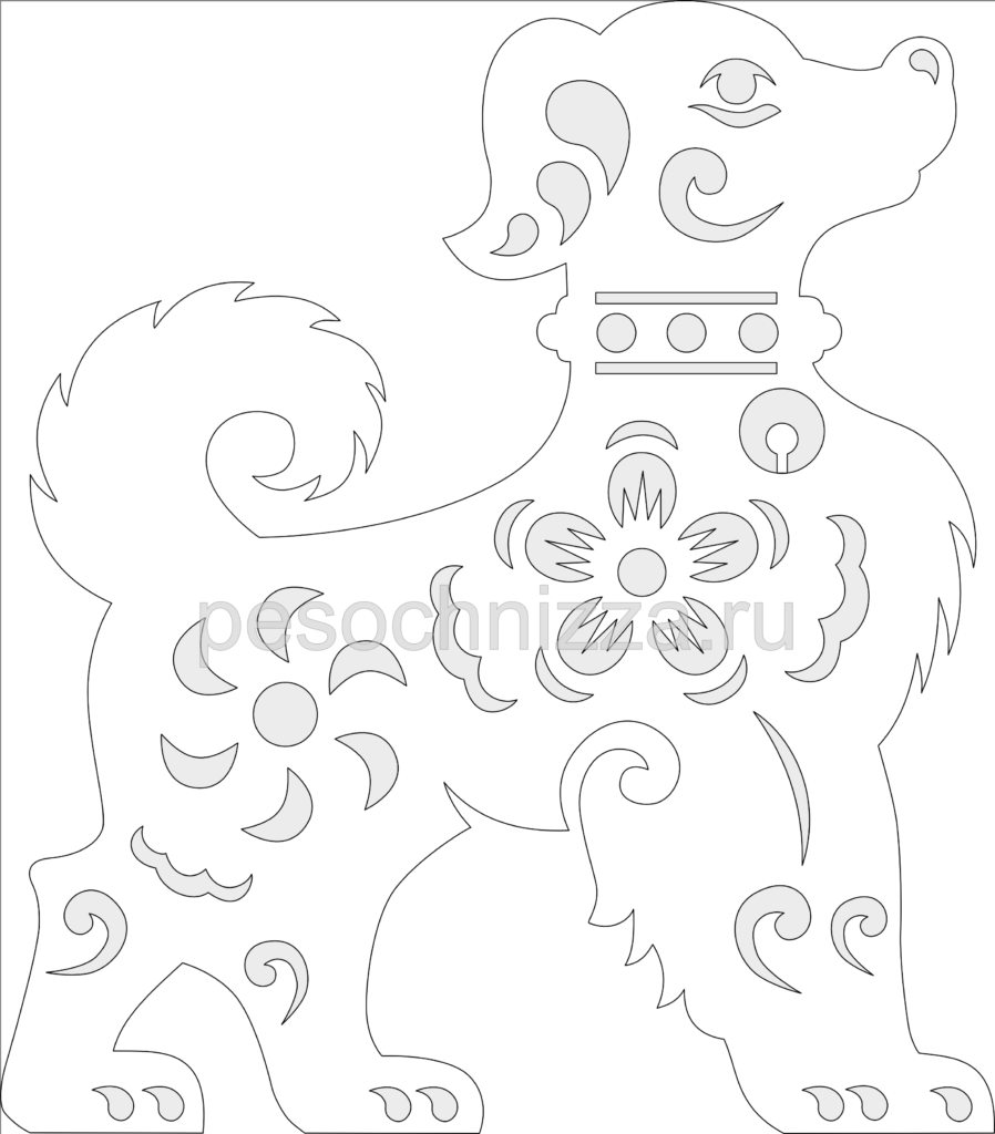 Трафарет собаки для шитья