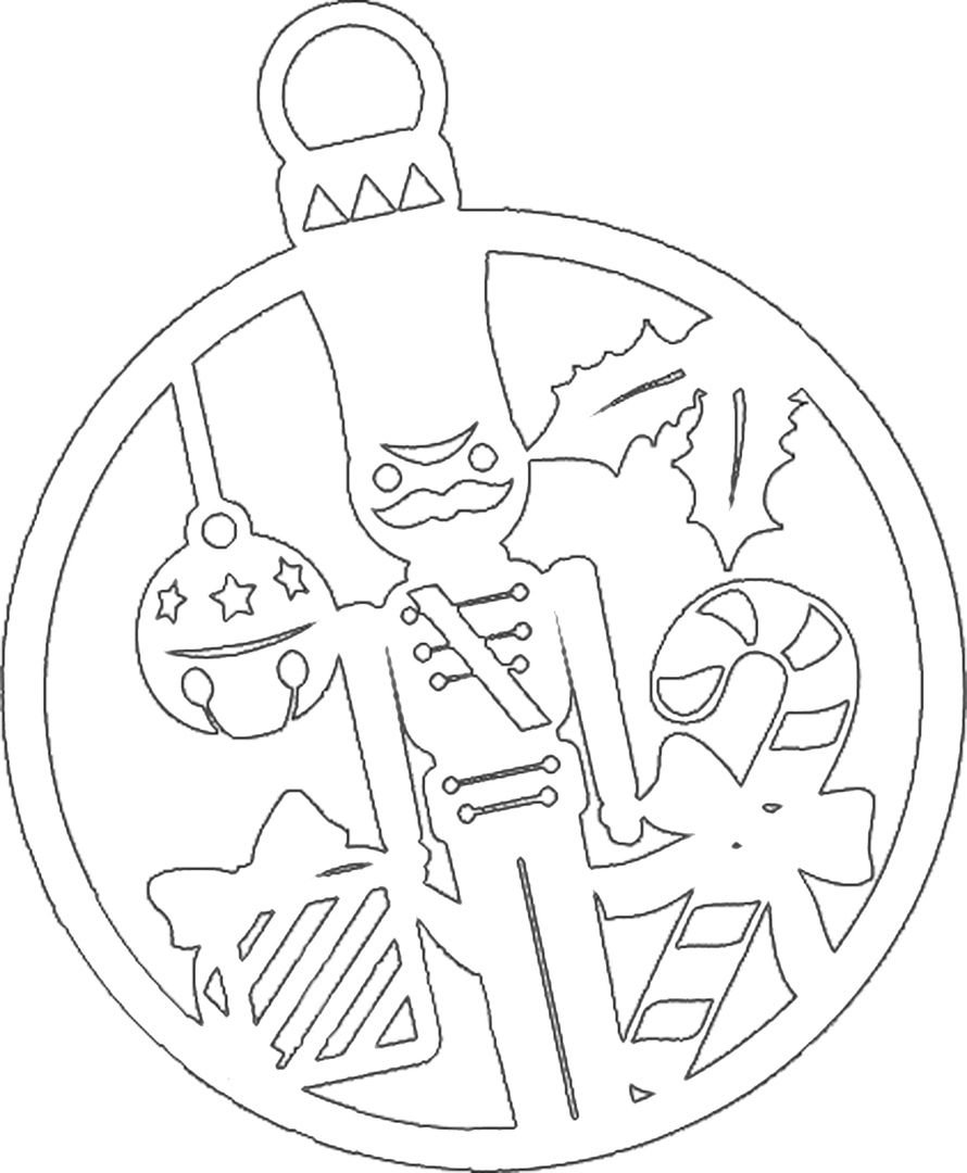 Вырезанки новогодние игрушки