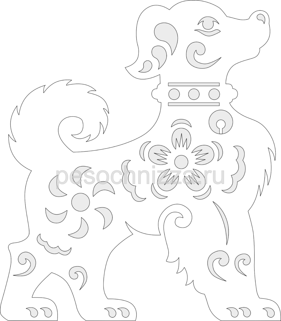 Трафарет собаки для вырезания