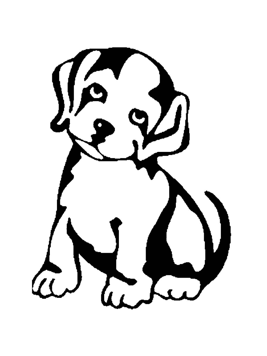 Щенок трафарет для детей