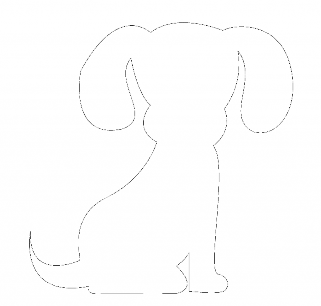 Трафарет собаки для рисования