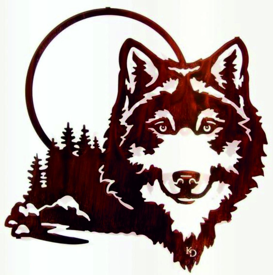 Трафарет волка
