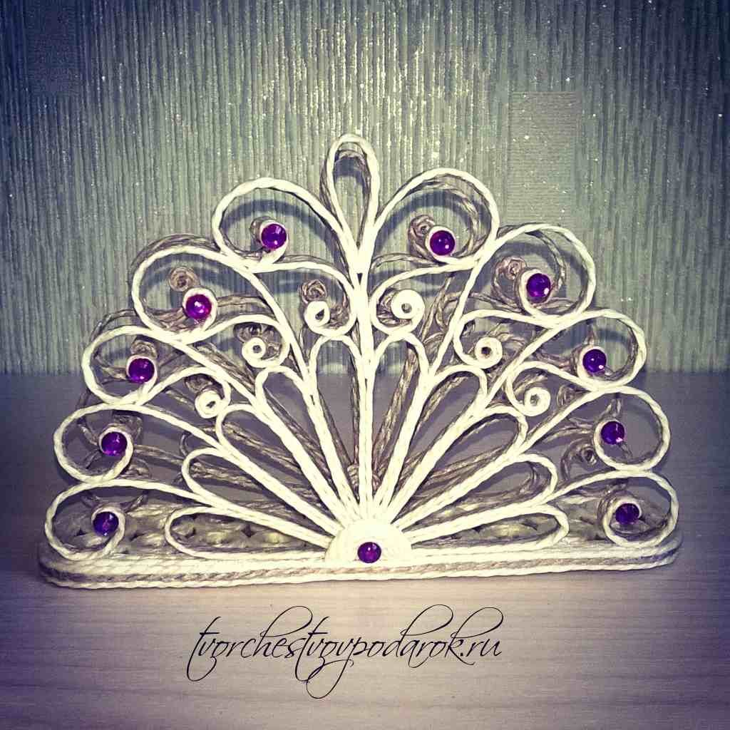 Джутовая филигрань салфетница трафареты