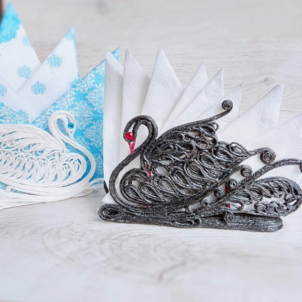 Лебедь филигрань салфетница