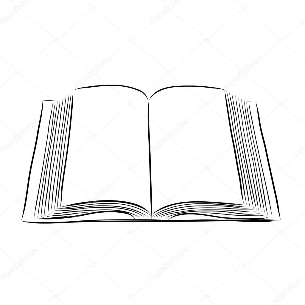 Раскрытая книга с карандашом