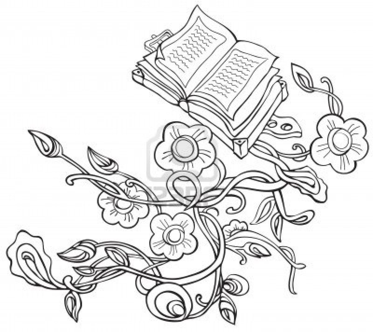 Книжный узор с цветами