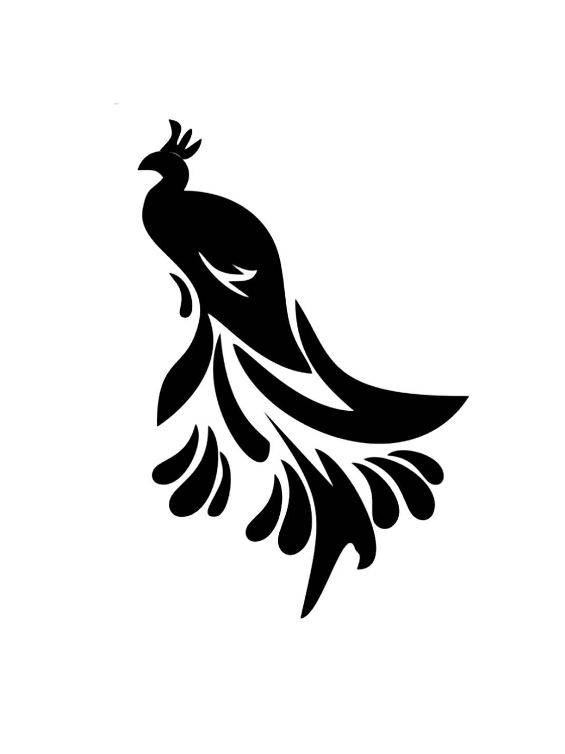 Павлин трафарет