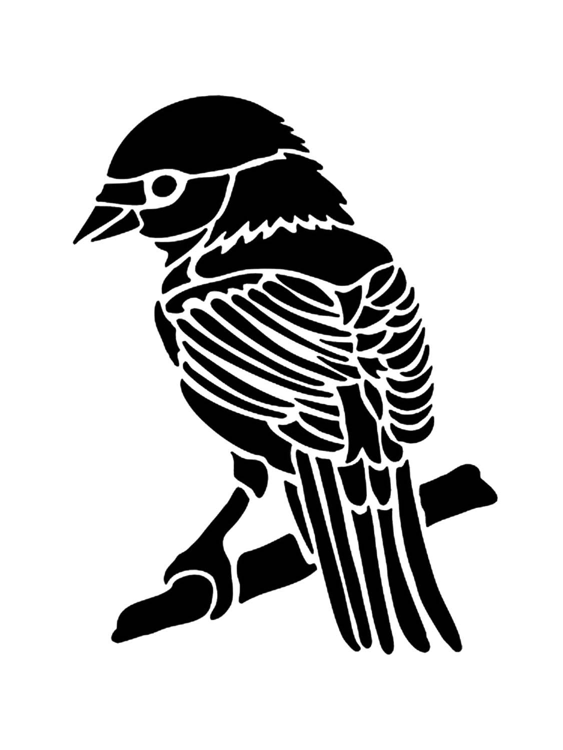 Птица в гнезде силуэт