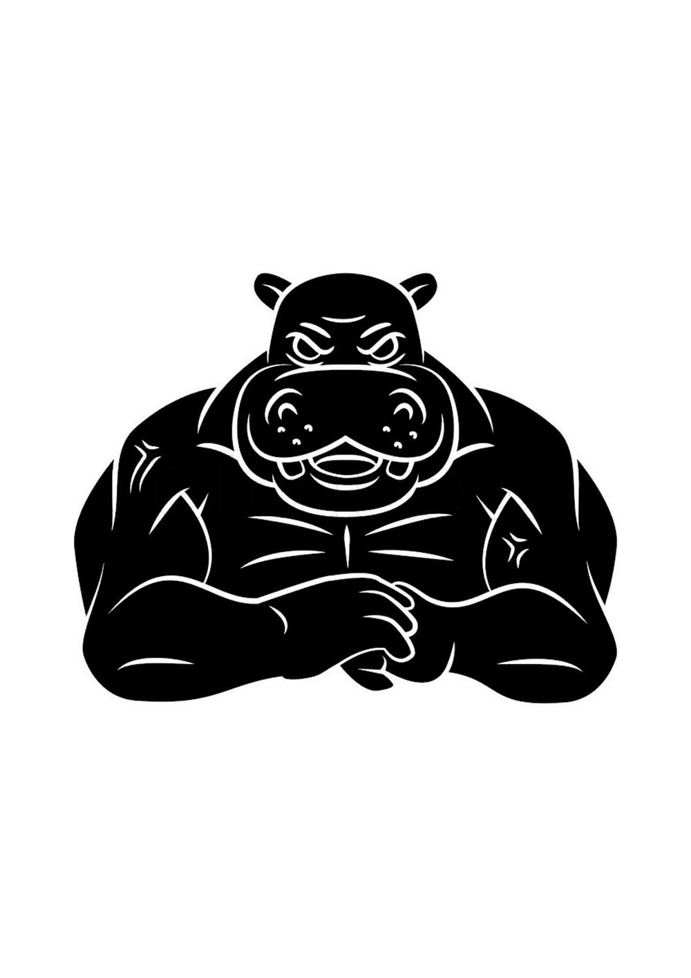 Наклейка злой Бегемот