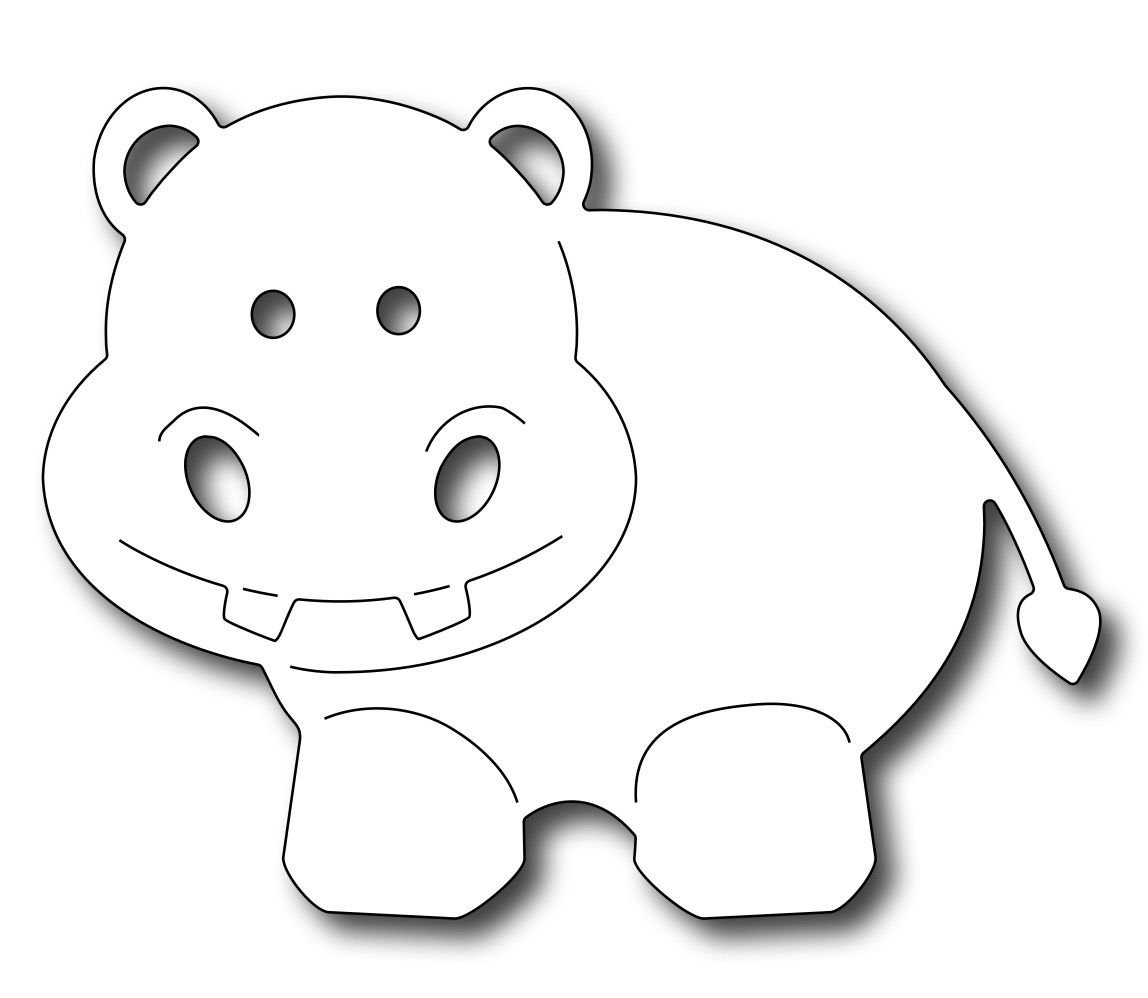 Бегемот трафарет