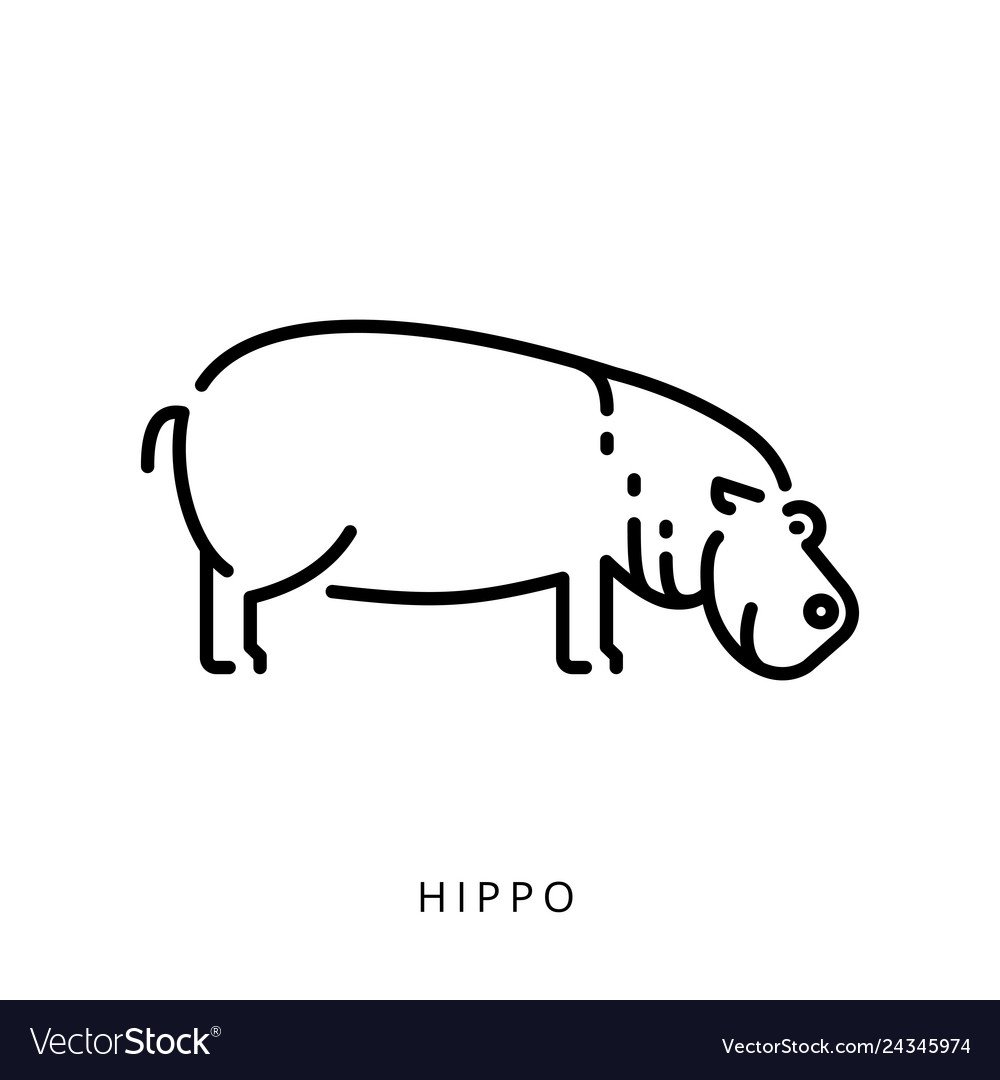 Трафарет Бегемот для детей