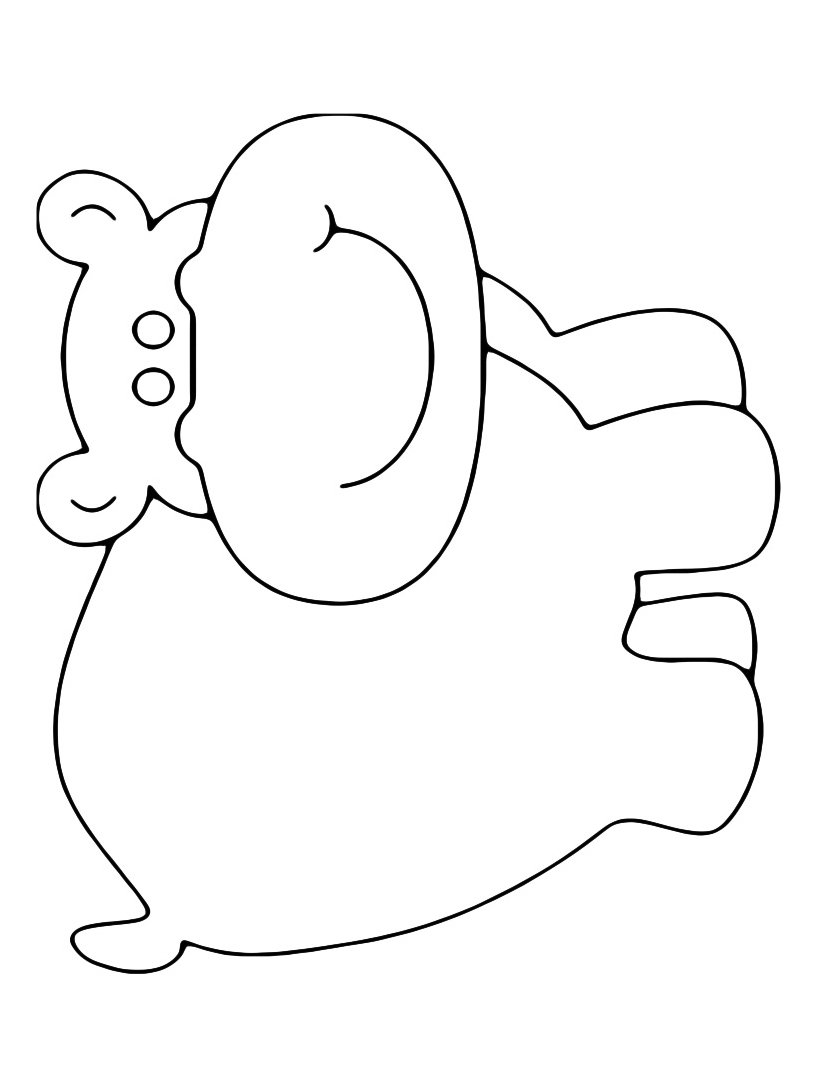 Аппликация Бегемотик шаблон