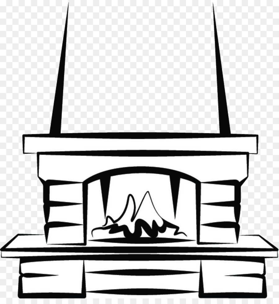 Камин вектор чб