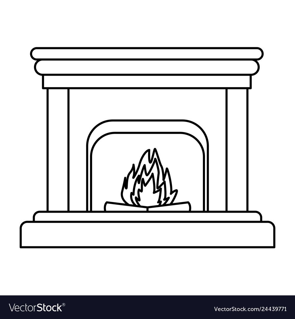 Вытынанка камин новогодний