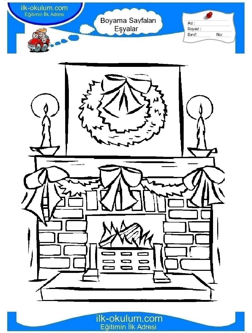 Камин рисунок для детей