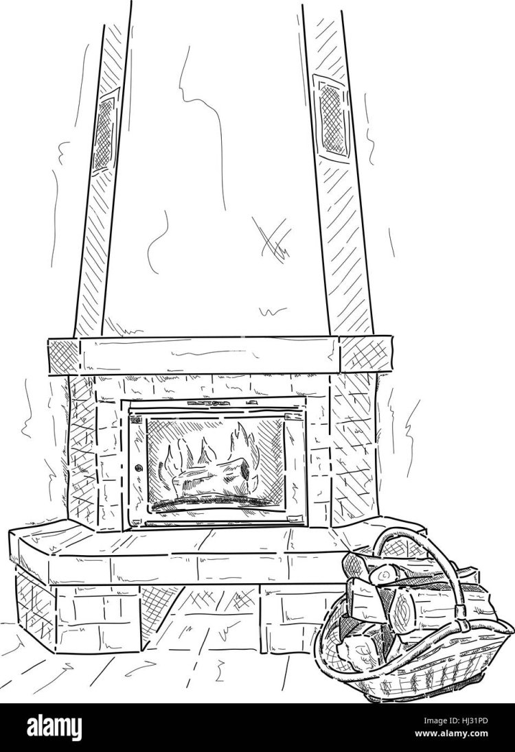 Камин трафарет