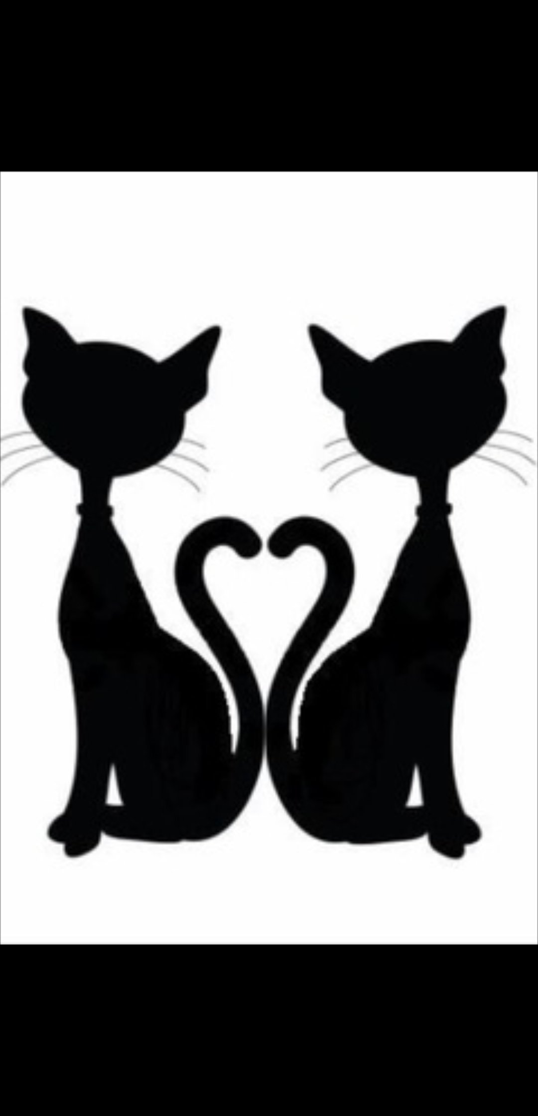 Силуэт двух кошек