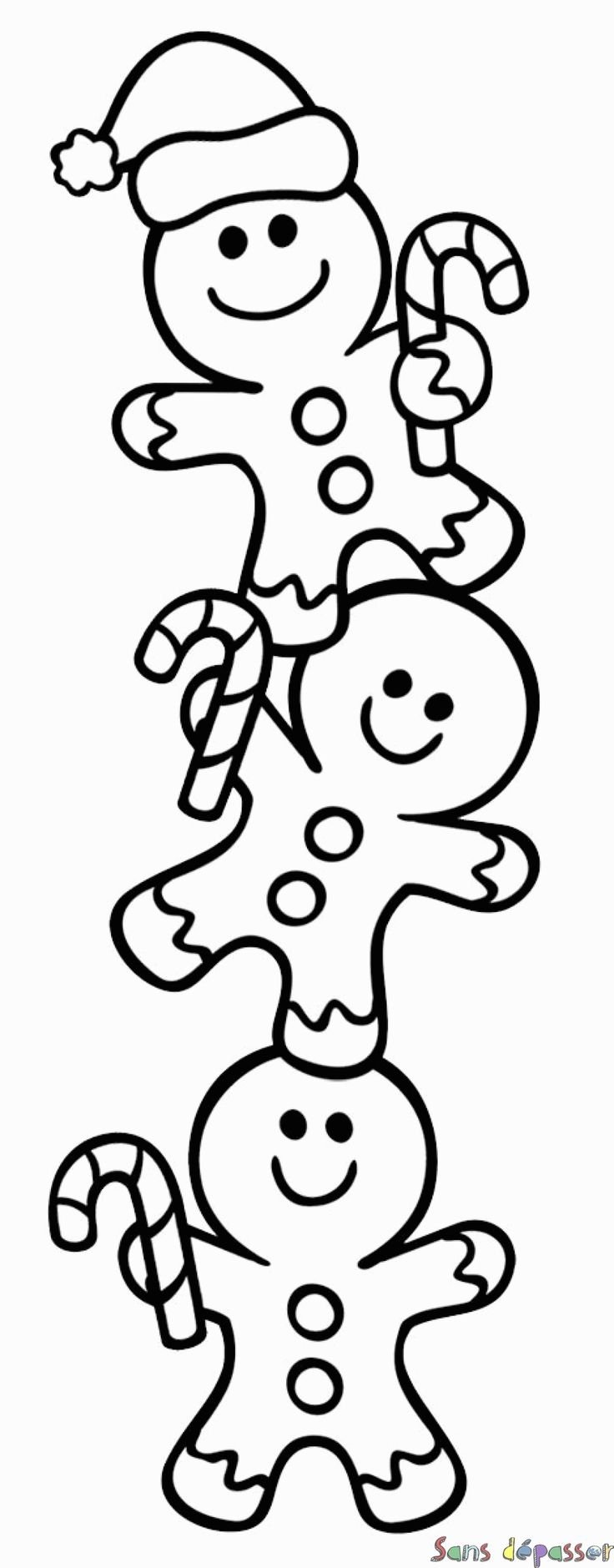 Пряник раскраска новогодний