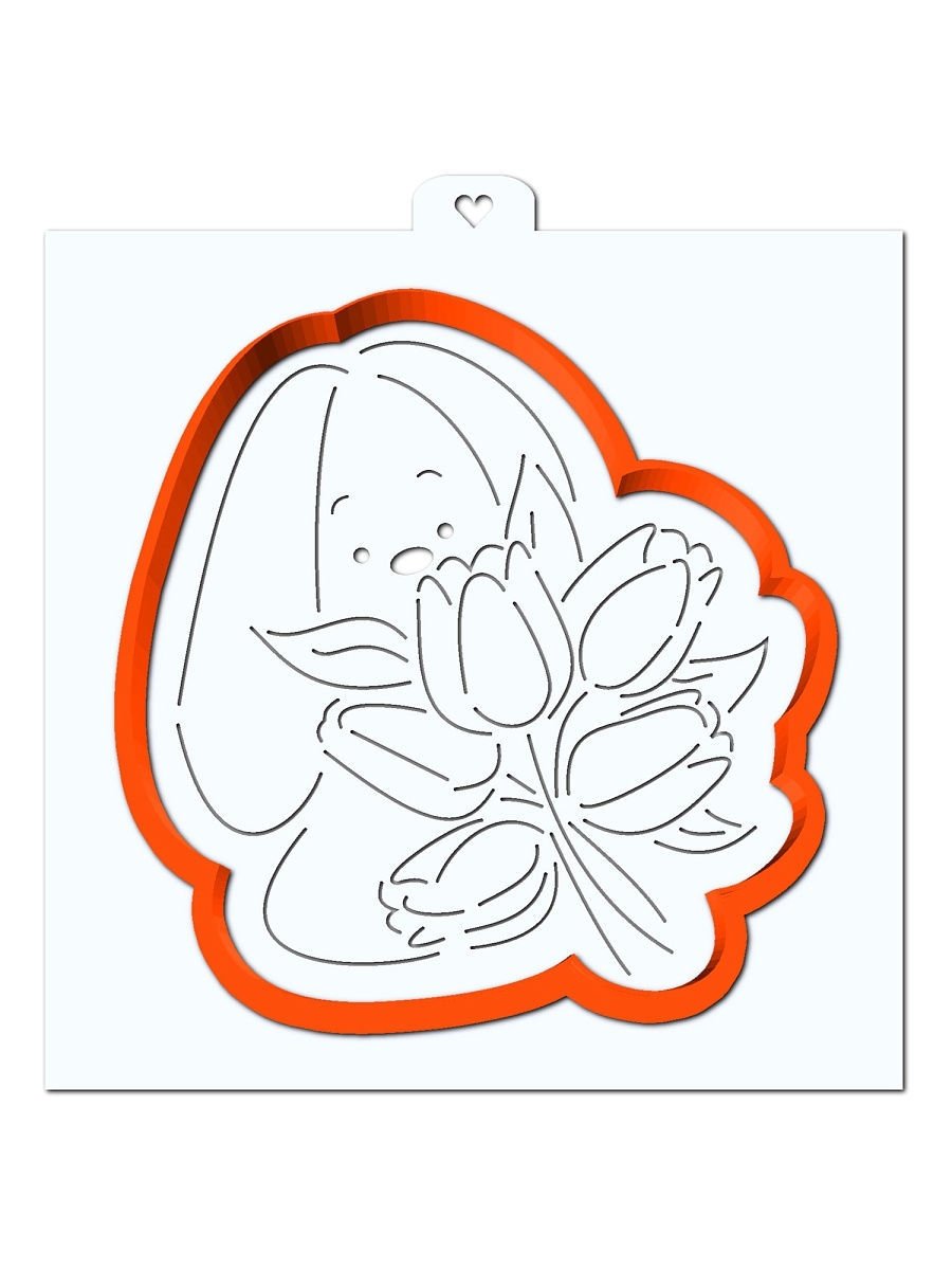 Зайка ми трафарет для пряника