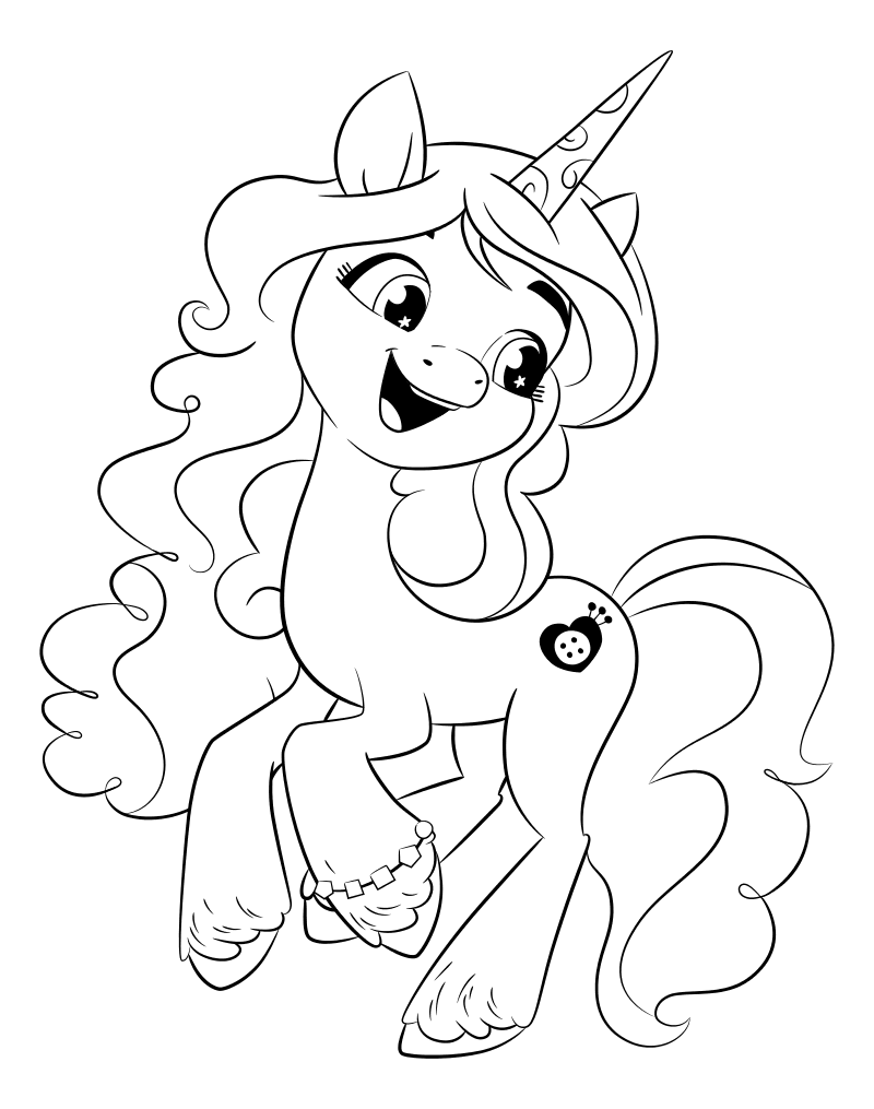 Трафарет для броши Единорог