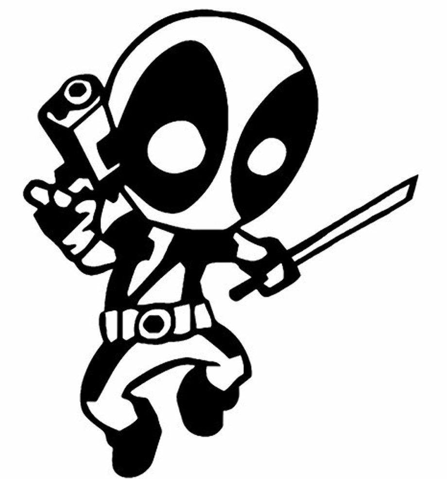 Дэдпул черно белый