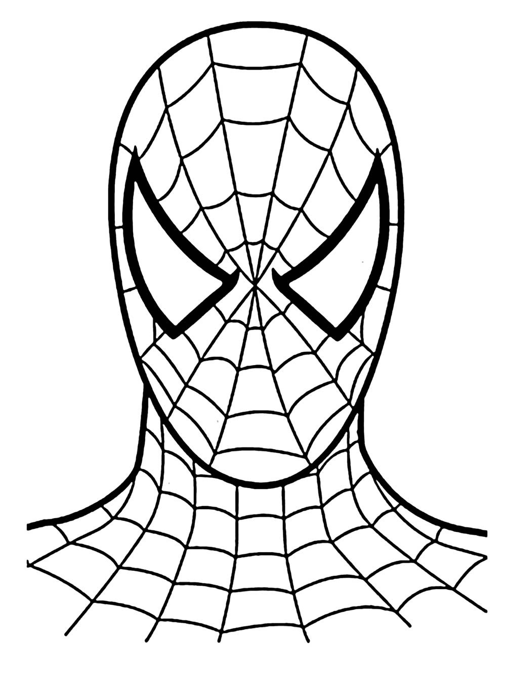 Маска человека паука раскраска Марвел
